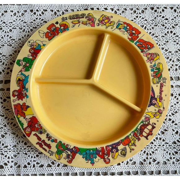 Vintage Deka Story Land Cinderella Goldilocks Riding Hood Plastic Divided Plates - Picture 2 of 5